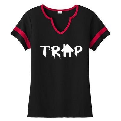 Trap House Edm Rave Festival Costume Outfit Dance Music Ladies Halftime Notch Neck Tee