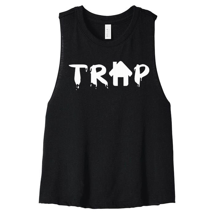 Trap House Edm Rave Festival Costume Outfit Dance Music Women's Racerback Cropped Tank