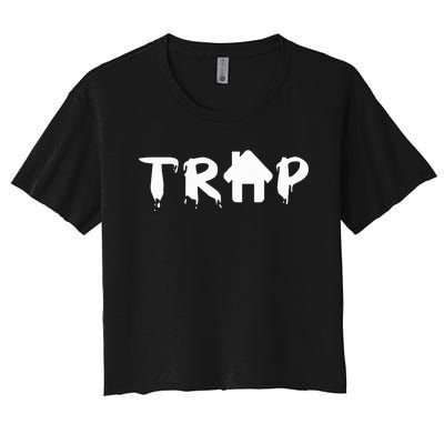 Trap House Edm Rave Festival Costume Outfit Dance Music Women's Crop Top Tee