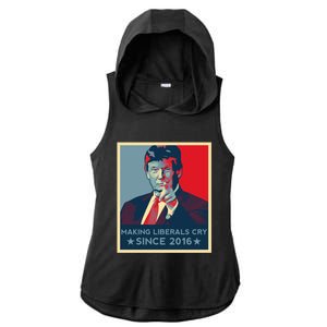 Trump Hope Elections 2024 Donald Trump 2020 Gift Ladies PosiCharge Tri-Blend Wicking Draft Hoodie Tank