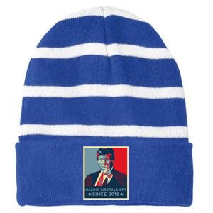 Trump Hope Elections 2024 Donald Trump 2020 Gift Striped Beanie with Solid Band