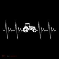 Tractor Heartbeat Ecg Agricultural Vehicle Tall T-Shirt