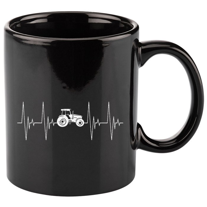 Tractor Heartbeat Ecg Agricultural Vehicle 11oz C Handle Ceramic Mug