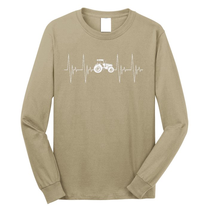 Tractor Heartbeat Ecg Agricultural Vehicle Long Sleeve Shirt