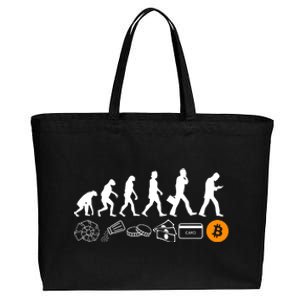 The Human Evolution Of Money Bitcoin Cotton Canvas Jumbo Tote