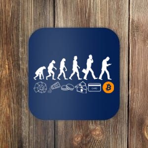 The Human Evolution Of Money Bitcoin Coaster