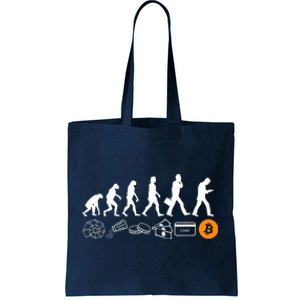 The Human Evolution Of Money Bitcoin Tote Bag