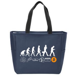 The Human Evolution Of Money Bitcoin Zip Tote Bag