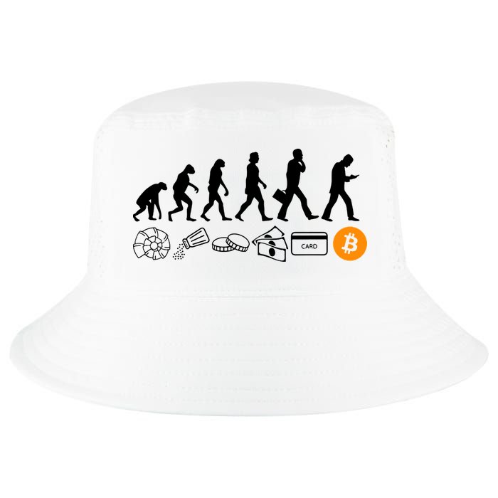 The Human Evolution Of Money Bitcoin Cool Comfort Performance Bucket Hat