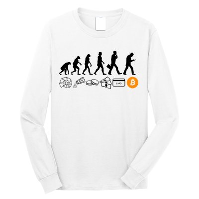 The Human Evolution Of Money Bitcoin Long Sleeve Shirt