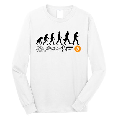 The Human Evolution Of Money Bitcoin Long Sleeve Shirt