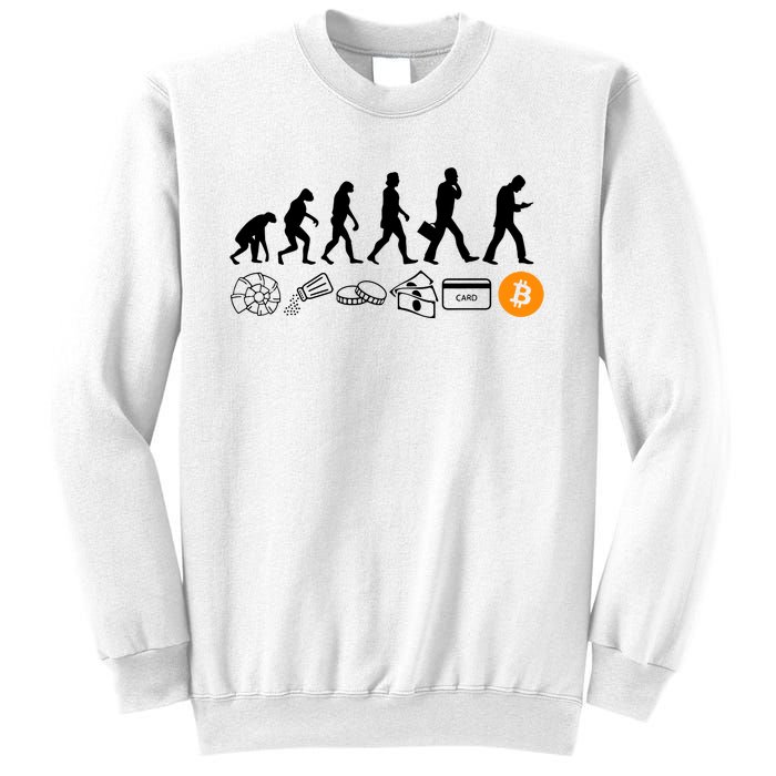 The Human Evolution Of Money Bitcoin Sweatshirt