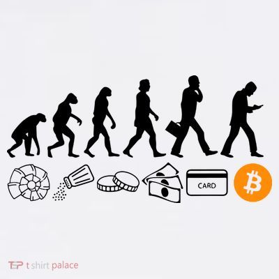 The Human Evolution Of Money Bitcoin T-Shirt