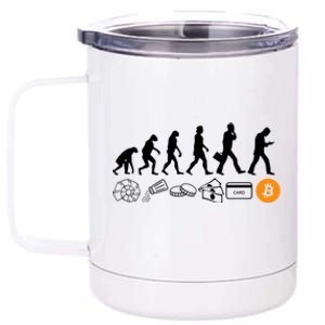 The Human Evolution Of Money Bitcoin 12 oz Stainless Steel Tumbler Cup