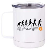 The Human Evolution Of Money Bitcoin 12 oz Stainless Steel Tumbler Cup