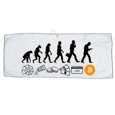 The Human Evolution Of Money Bitcoin Large Microfiber Waffle Golf Towel