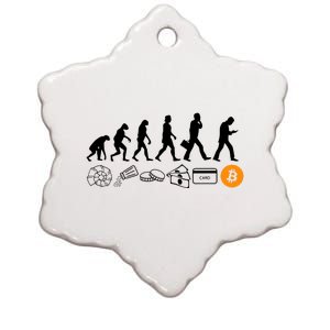 The Human Evolution Of Money Bitcoin Ceramic Star Ornament