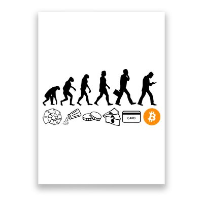 The Human Evolution Of Money Bitcoin Poster