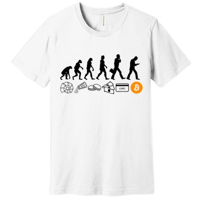 The Human Evolution Of Money Bitcoin Premium T-Shirt