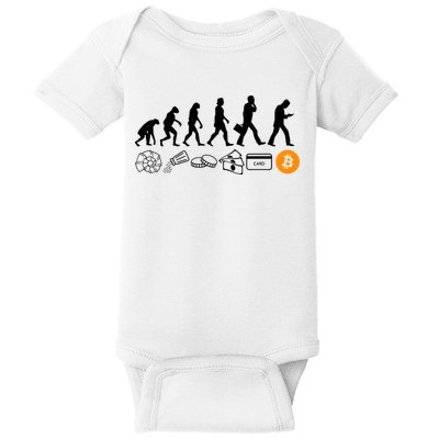 The Human Evolution Of Money Bitcoin Baby Bodysuit