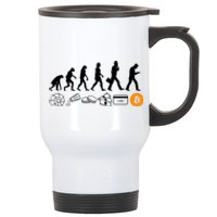 The Human Evolution Of Money Bitcoin Stainless Steel Travel Mug