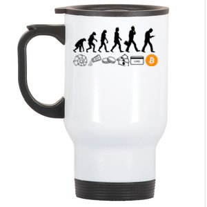 The Human Evolution Of Money Bitcoin Stainless Steel Travel Mug