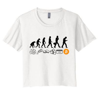 The Human Evolution Of Money Bitcoin Crop Top