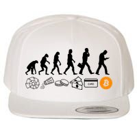 The Human Evolution Of Money Bitcoin Wool Snapback Cap