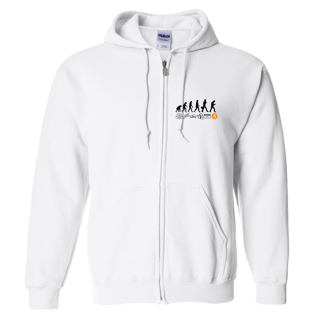The Human Evolution Of Money Bitcoin Full Zip Hoodie