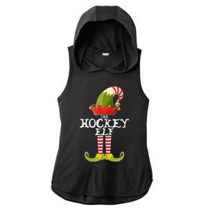 The Hockey Elf Funny Christmas Gift Matching Family Group Great Gift Ladies PosiCharge Tri-Blend Wicking Draft Hoodie Tank