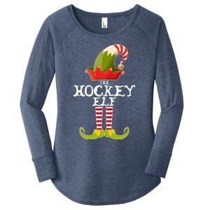 The Hockey Elf Funny Christmas Gift Matching Family Group Great Gift Women's Perfect Tri Tunic Long Sleeve Shirt