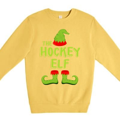 The Hockey Elf Gift Matching Christmas Elf Gift Premium Crewneck Sweatshirt