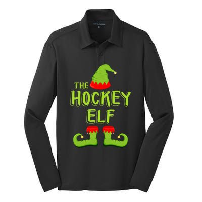 The Hockey Elf Gift Matching Christmas Elf Gift Silk Touch Performance Long Sleeve Polo