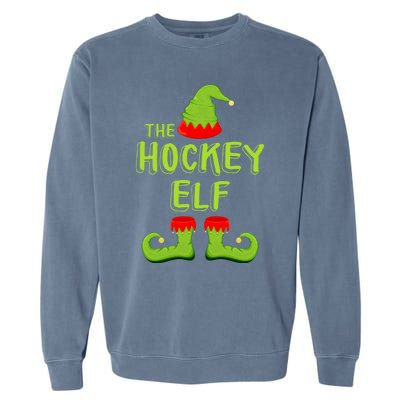 The Hockey Elf Gift Matching Christmas Elf Gift Garment-Dyed Sweatshirt