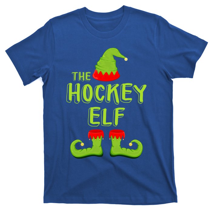 The Hockey Elf Gift Matching Christmas Elf Gift T-Shirt