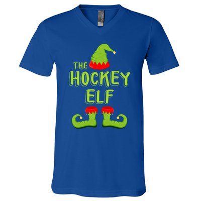 The Hockey Elf Gift Matching Christmas Elf Gift V-Neck T-Shirt