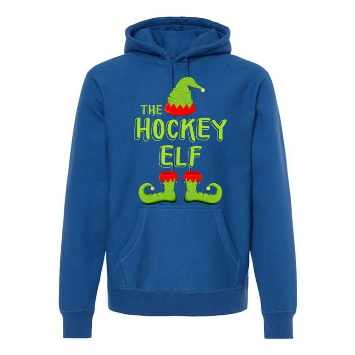 The Hockey Elf Gift Matching Christmas Elf Gift Premium Hoodie