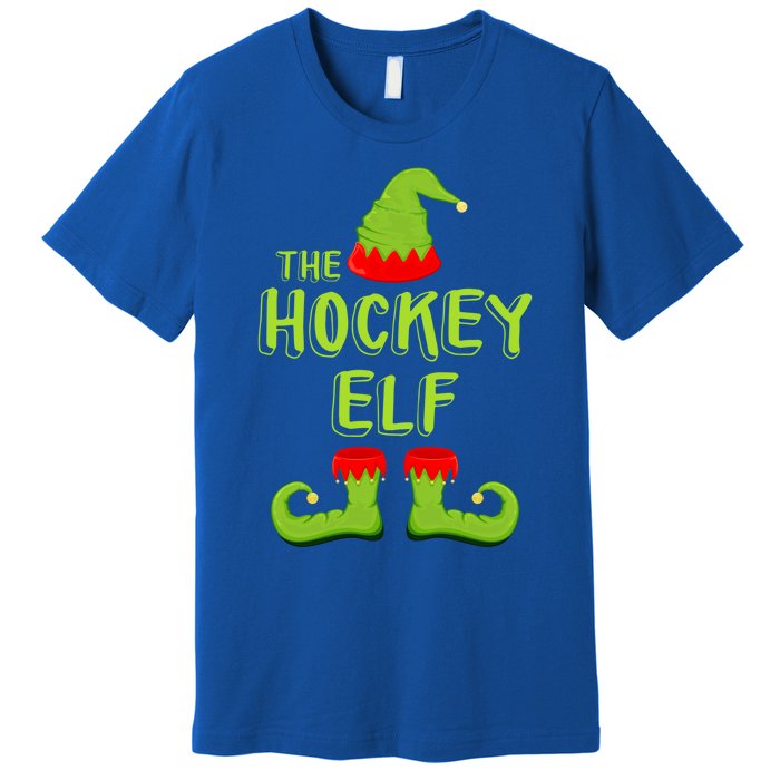 The Hockey Elf Gift Matching Christmas Elf Gift Premium T-Shirt