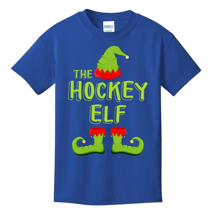 The Hockey Elf Gift Matching Christmas Elf Gift Kids T-Shirt