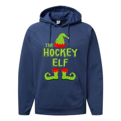 The Hockey Elf Gift Matching Christmas Elf Gift Performance Fleece Hoodie