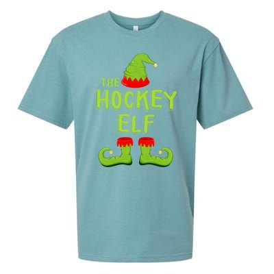 The Hockey Elf Gift Matching Christmas Elf Gift Sueded Cloud Jersey T-Shirt