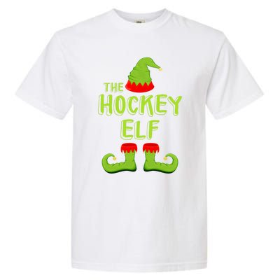 The Hockey Elf Gift Matching Christmas Elf Gift Garment-Dyed Heavyweight T-Shirt