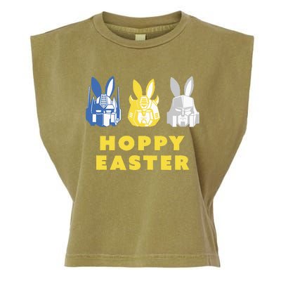 T.Ransformers Hoppy Easter Group Bunny Line Up Garment-Dyed Women's Muscle Tee