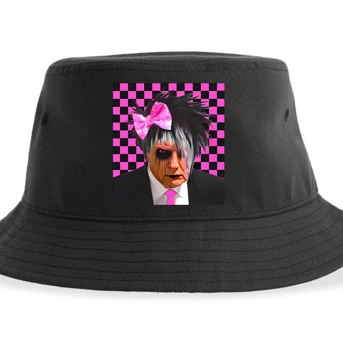 Teen Hearts Emo Trump Dump Mugshot Sustainable Bucket Hat