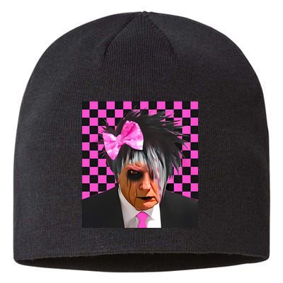 Teen Hearts Emo Trump Dump Mugshot Sustainable Beanie