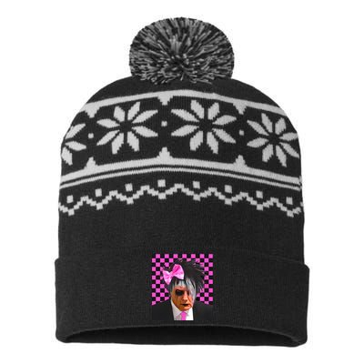 Teen Hearts Emo Trump Dump Mugshot USA-Made Snowflake Beanie