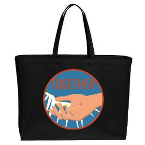 Together Hand Emblem Cotton Canvas Jumbo Tote