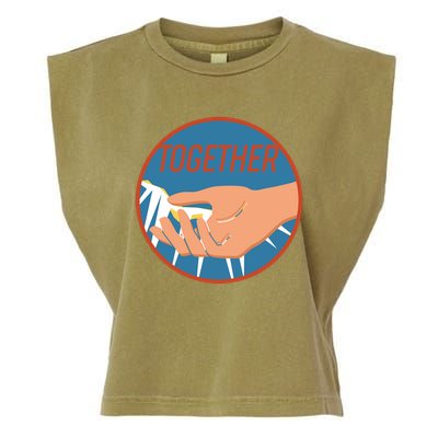 Together Hand Emblem Garment-Dyed Women's Muscle Tee