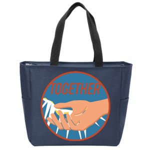 Together Hand Emblem Zip Tote Bag