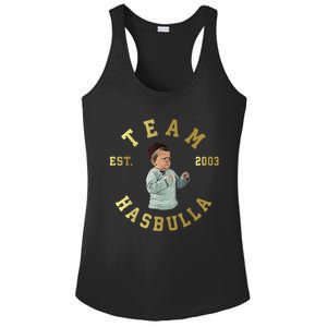 Team Hasbulla Est 2003 Meme Ladies PosiCharge Competitor Racerback Tank